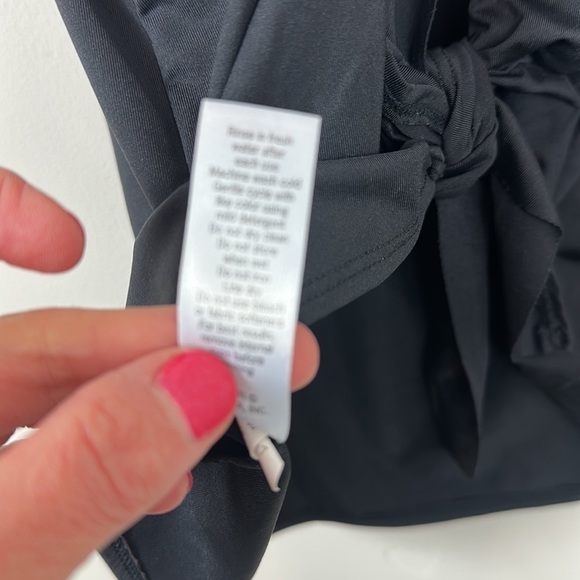 Athlete Black & Gray Tie Open Back Build in Sports Bra Tank Top XXS - Picture 6 of 7